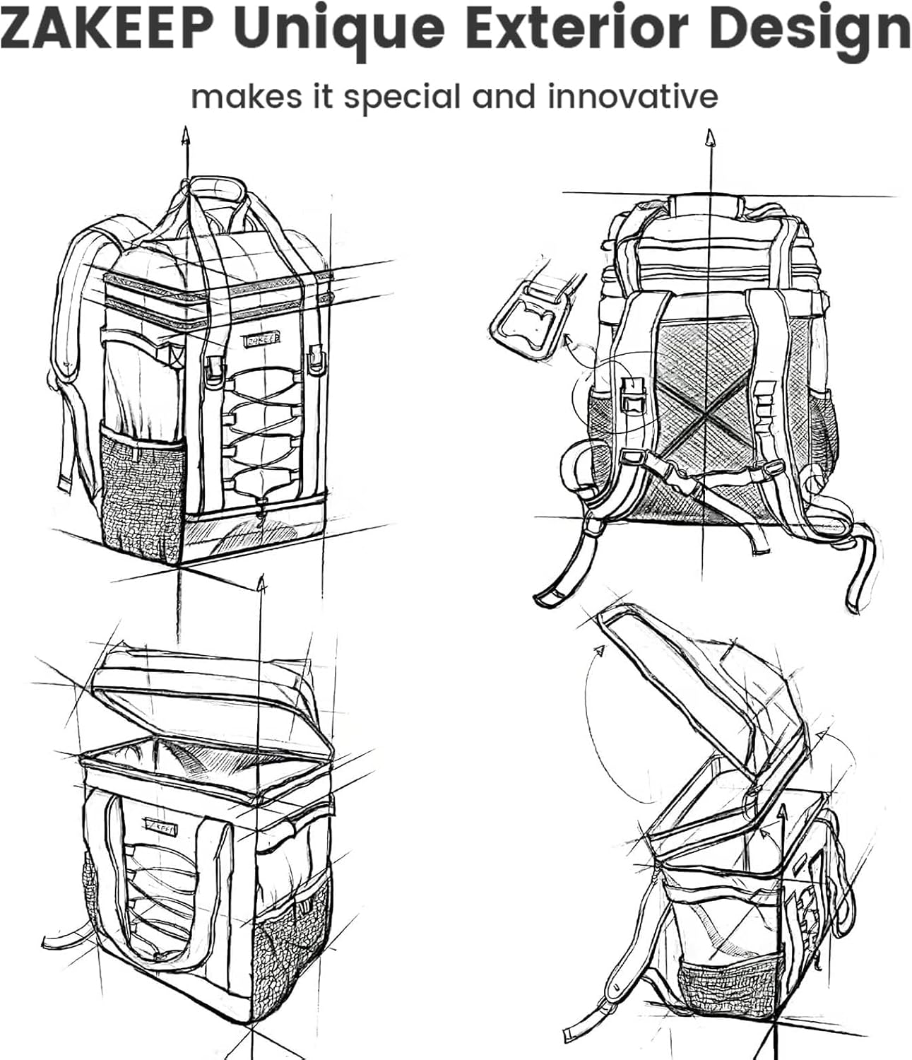 36 Cans Multifunctional Leakproof Cooler Backpack (White)